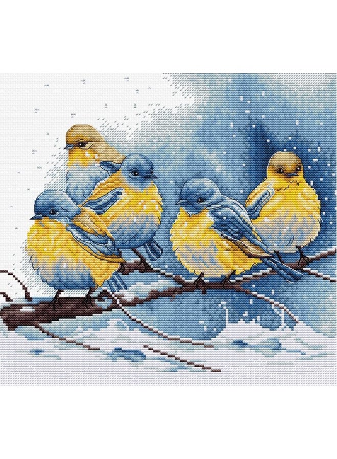 Luca-S Cross Stitch Kit Eastern Bluebirds, BU5028, Embroidery Kit - Image 1