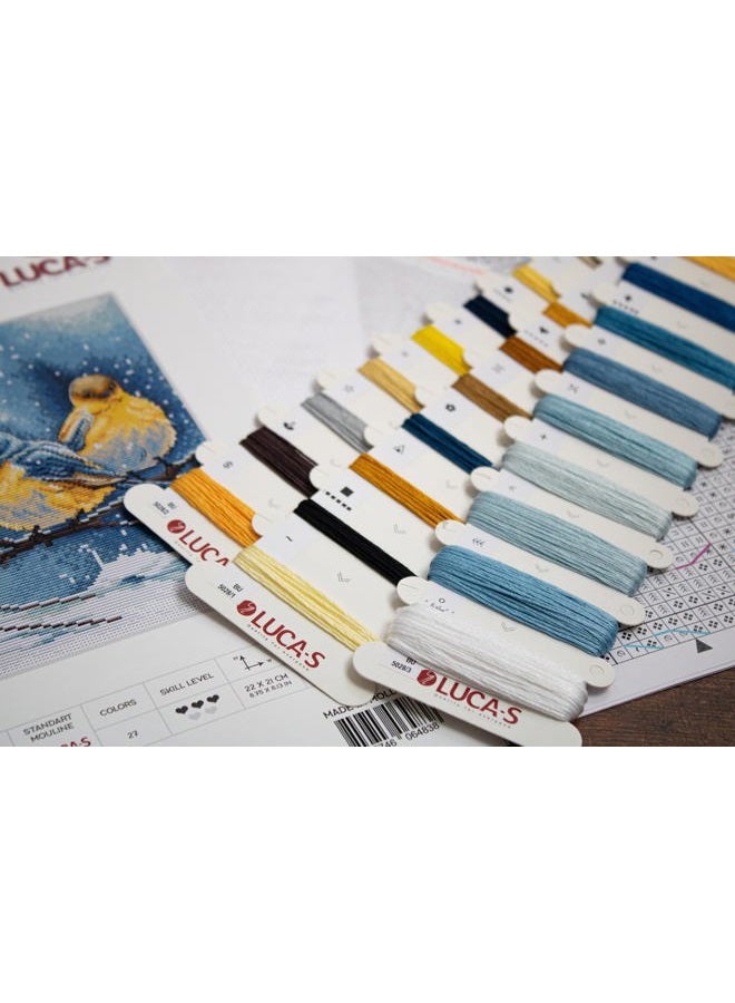 Luca-S Cross Stitch Kit Eastern Bluebirds, BU5028, Embroidery Kit - Image 4