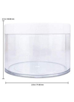 Pana Beauticom 120g/120ml (4 Fl Oz) Thick Double Wall Leak-Proof Round Clear Plastic Jars with Flat Top Lids for Creams, Lotions, Powders, Glitters, and more… (Color: White Lid, Quantity: 6 Pieces)  - Image 2