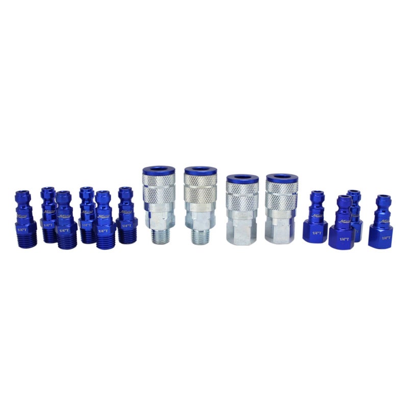 Milton Coupler Plug Kit TStyle Blue 14 NPT 14Piece S314TKIT