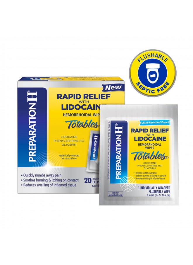 Preparation H Preparation H Rapid Relief Hemorrhoid Wipes with Lidocaine, Numbing Relief for Swelling, Pain, Burning and Itching - 20 Count  - Image 2