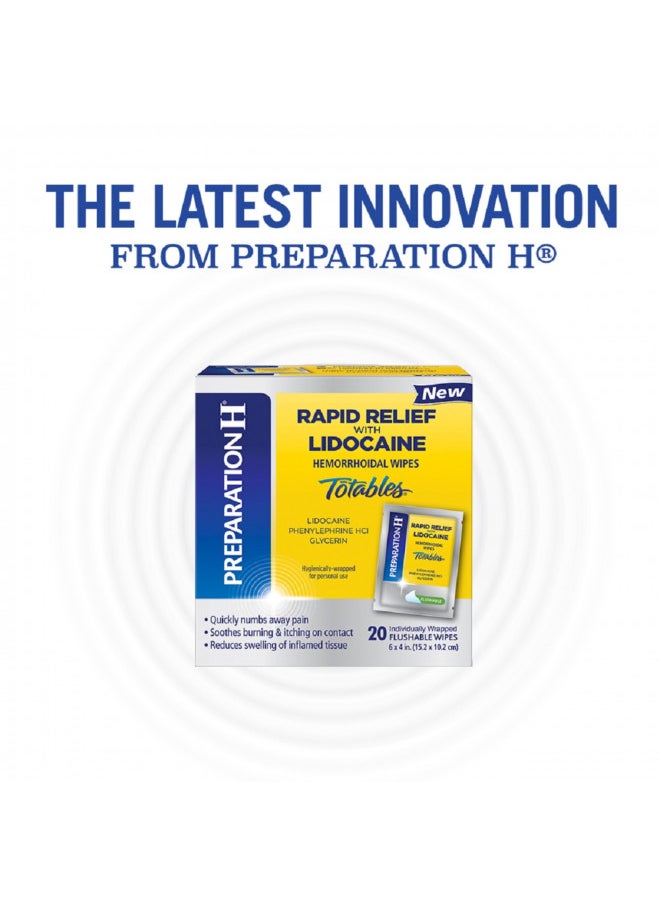 Preparation H Preparation H Rapid Relief Hemorrhoid Wipes with Lidocaine, Numbing Relief for Swelling, Pain, Burning and Itching - 20 Count  - Image 4