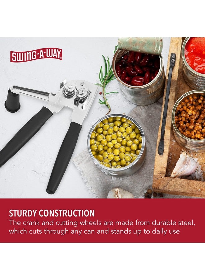 Swing-A-Way Swing-A-Way Easy-Crank Can Opener with Folding Crank Handle, Manual Hand Held and Sharp Blade, Stainless Steel, Easy Turn Knob, Basic Kitchen Essentials, For all Can Sizes (Black)  - Image 3