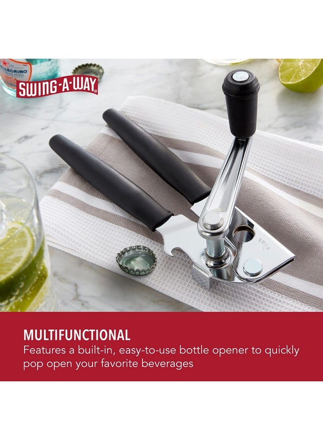 Swing-A-Way Swing-A-Way Easy-Crank Can Opener with Folding Crank Handle, Manual Hand Held and Sharp Blade, Stainless Steel, Easy Turn Knob, Basic Kitchen Essentials, For all Can Sizes (Black)  - Image 5