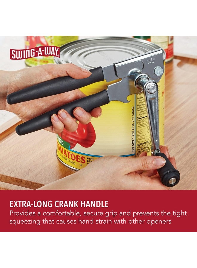 Swing-A-Way Swing-A-Way Easy-Crank Can Opener with Folding Crank Handle, Manual Hand Held and Sharp Blade, Stainless Steel, Easy Turn Knob, Basic Kitchen Essentials, For all Can Sizes (Black)  - Image 4