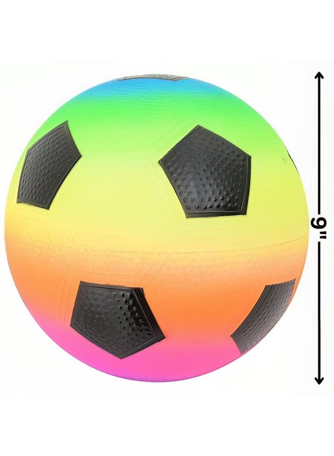 Rhode Island Novelty 9 Inch Rainbow Soccer Playground Ball, One Per Order - Image 3