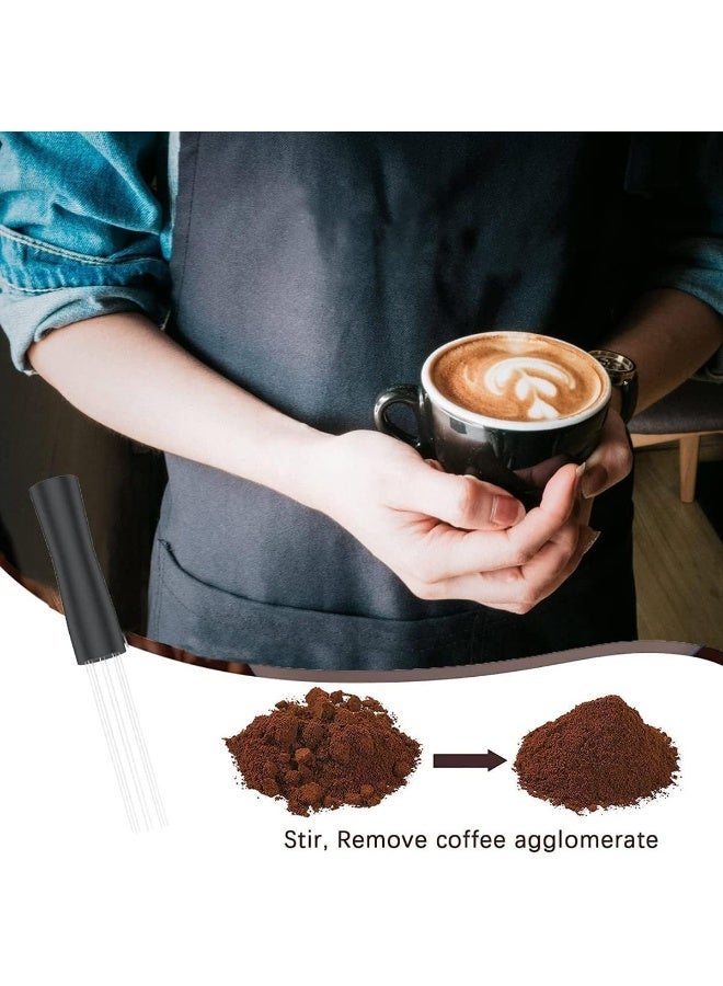 ECVV Espresso Coffee Stirrer Professional Barista Hand Distribution Tool Stainless Steel Needle Type Coffee Tamper Tool Stirring Tamper Black - Image 4