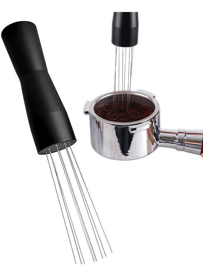 ECVV Espresso Coffee Stirrer Professional Barista Hand Distribution Tool Stainless Steel Needle Type Coffee Tamper Tool Stirring Tamper Black - Image 2