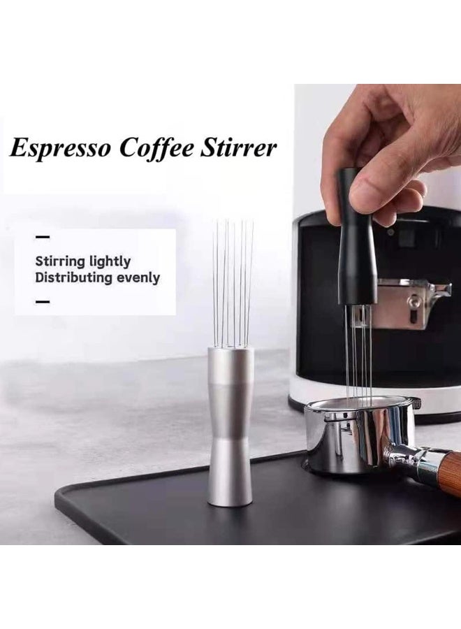 ECVV Espresso Coffee Stirrer Professional Barista Hand Distribution Tool Stainless Steel Needle Type Coffee Tamper Tool Stirring Tamper Black - Image 3