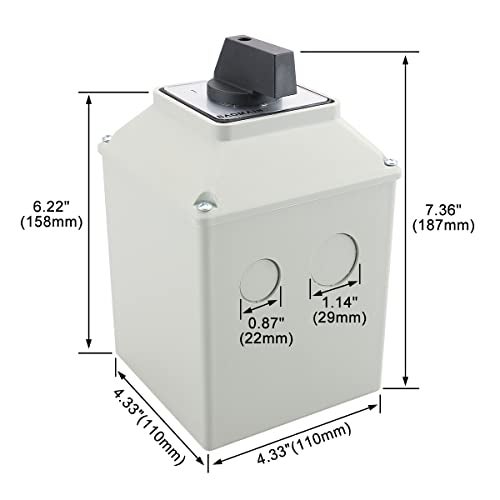 Baomain Universal Rotary Changeover Cam Switch SZW26-63/D303.3D 660V 63A 3 Position 3 Phase with Master Switch Exterior Box LW28-63/4 - Image 5