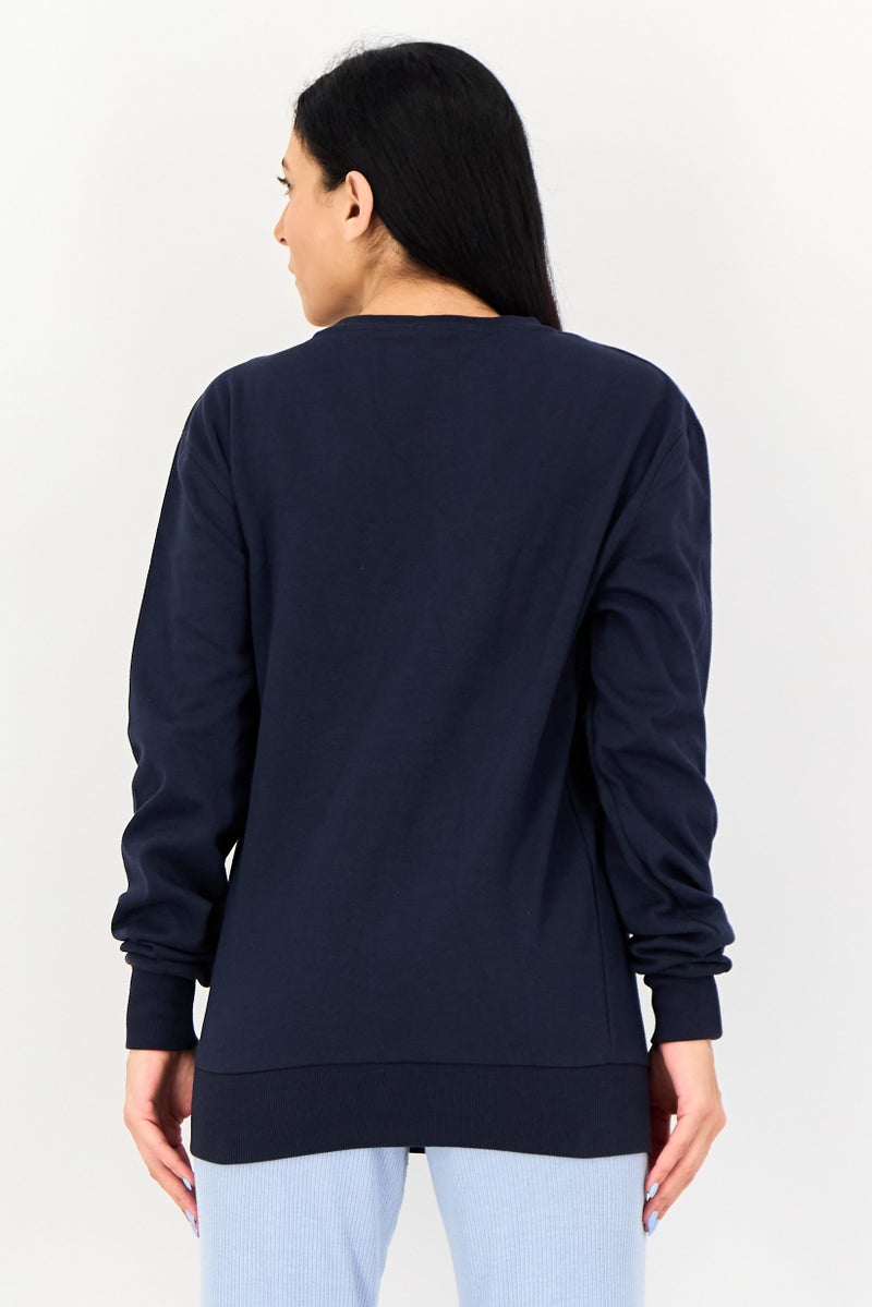 Ellesse Women Sportswear Fit Long Sleeve Outdoor Sweatshirt, Navy - Image 2