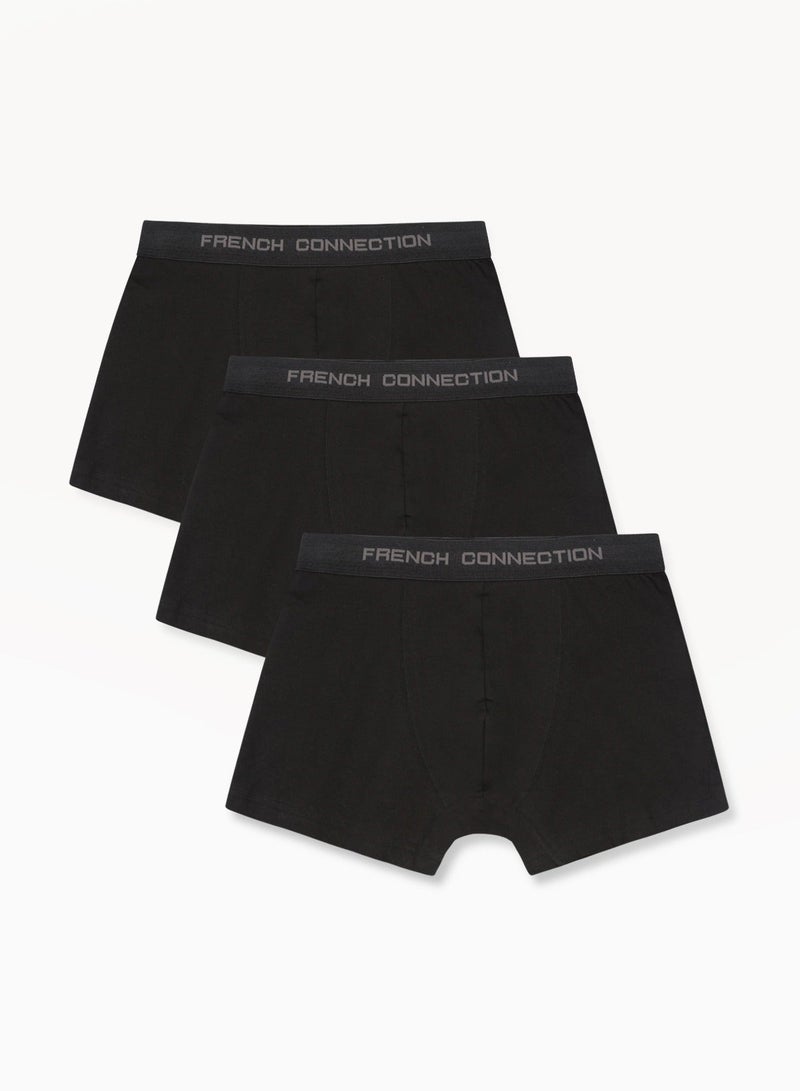 French Connection 3 Pack Black Solid Briefs - Image 1