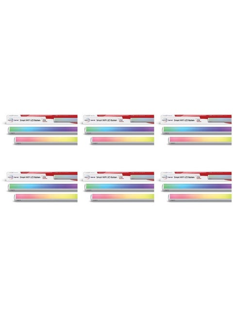 wipro Next Smart Wi-Fi 20W CCT+RGB LED Batten | 16 Million Colours | White Tunable | Dimmable |Scheduling |Scene Creation |Smart Grouping of Lights |Amazon Alexa & Google Asst. Compatible |Pack of 6