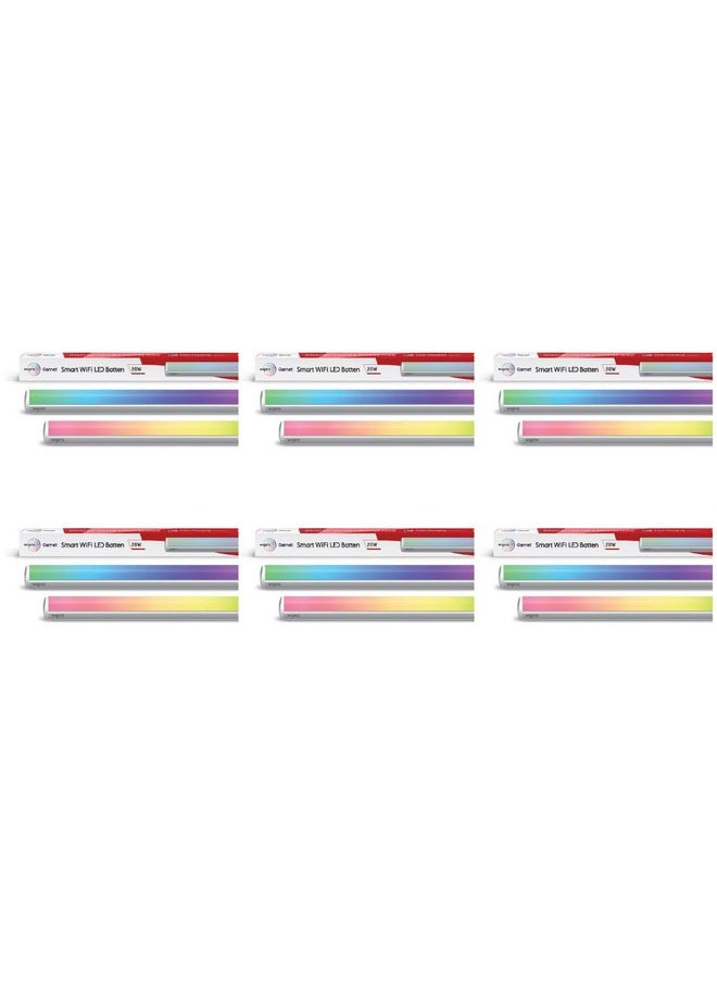 WIPRO - wipro Next Smart Wi-Fi 20W CCT+RGB LED Batten | 16 Million Colours | White Tunable | Dimmable |Scheduling |Scene Creation |Smart Grouping of Lights |Amazon Alexa & Google Asst. Compatible |Pack of 6 - Image 1