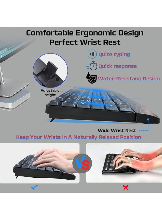 Twisted Mind K12 Kavara Series 2 in 1 Wired Keyboard & Mouse Combo, Full Layout with 10 Multimedia Keys  English & Arabic Legends, Lightweight Durable Design - Image 4