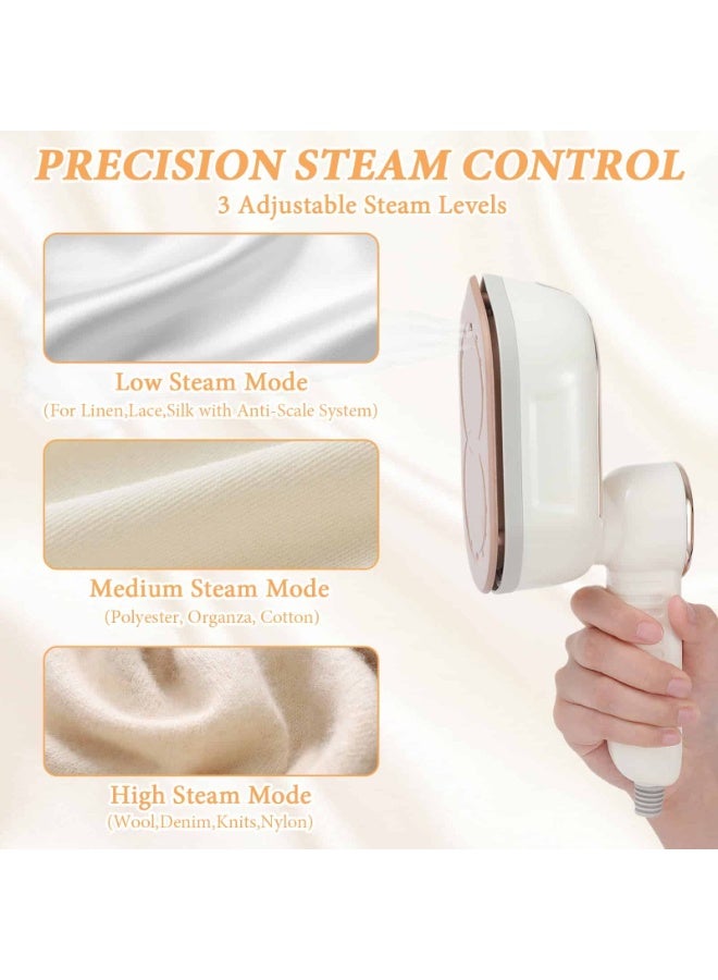 أديلي مكواة بخار محمولة للسفر بقوة 1200 واط مع شاشة LCD و3 مستويات بخار وتسخين سريع خلال 20 ثانية ومقبض دوار 180° للاستخدام في المنزل والسفر - Image 3