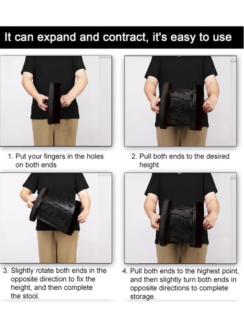 جينيكست كرسي قابل للطي متعدد الوظائف، كرسي قابل للانكماش، كرسي تلسكوبي محمول، كرسي قابل للسحب للتخييم والحديقة والصيد والمشي لمسافات طويلة والسفر والشواء، مصنوع من البلاستيك القابل للتعديل - Image 2