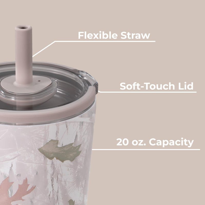 إبريق مائي HydroJug Everyday Tumbler 14 أوقية – كوب معزول مبطن بالسيراميك مع قشة وغطاء ناعم الملمس، مناسب لحامل الأكواب، عزل مزدوج الجدران بالتفريغ، كوب سفر قابل لإعادة الاستخدام – فهد بني - Image 4