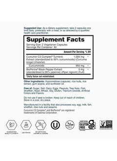 Nature's Lab Turmeric Extract with Curcumin C3 & BioPerine 1000mg - Promotes Cardiovascular, Digestion and Immune Health - 60 Capsules (30 Day Supply)  - Image 3