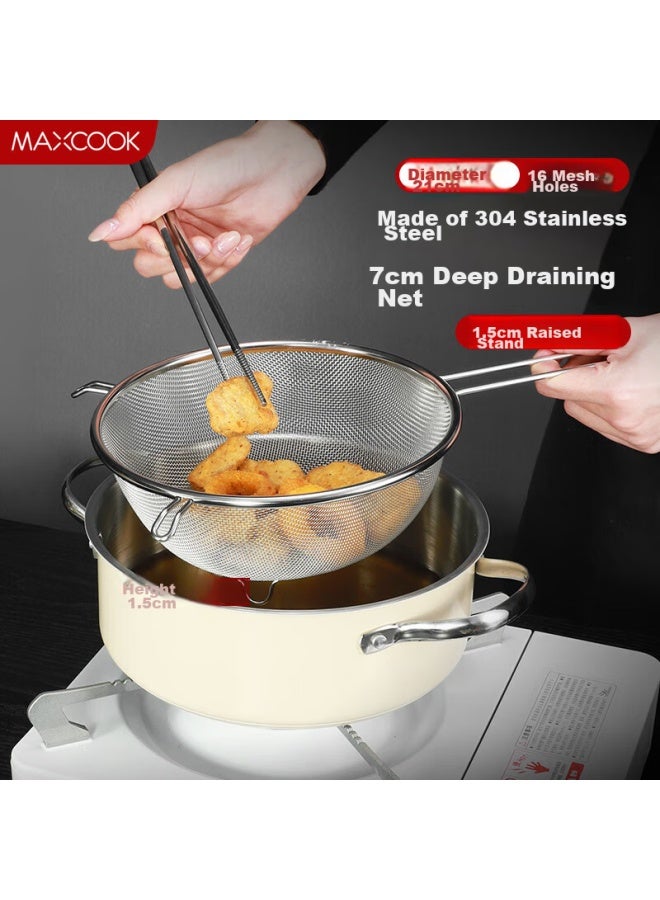 MAX COOK Meichun (maxcook) 304 Stainless Steel Strainer And Colander, Soy Milk Filter, Fine Mesh Flour Sieve, 21cm Mccu3453  - Image 1