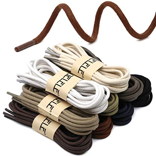 DELELE 2 Pair 24 inch Light Brown Round Waxed Oxford Shoe Laces for Dress Shoes and Boots - Image 4
