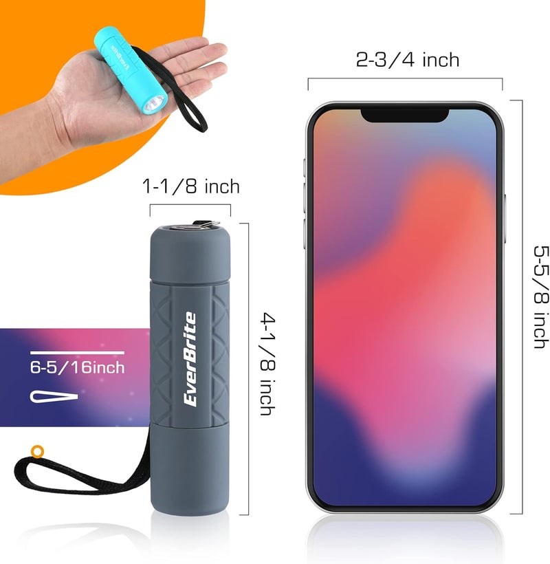 EverBrite 6-Pack Mini Flashlight Set, Small Multicolor Flashlights with Lanyard, 1W Led for Camping, Hiking, Emergencies, 18 AAA Batteries Included, Gift for Christmas Birthday Anniversary - Image 4