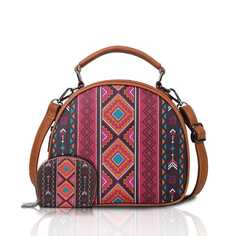 2025 cross-border new Bohemian style two-piece shell handbag large capacity suitable for work commuter bag Black red