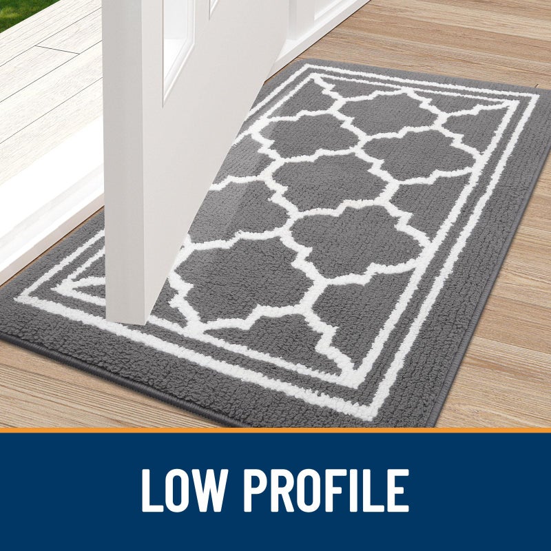 Buganda Indoor Door Mat, Dirt-Resistant and Absorbent Doormat, Anti-Slip, Low Profile Floor Mats for Inside Entryway, Front, and Back Door Entrance (36x24 Inches, Grey) - Image 3