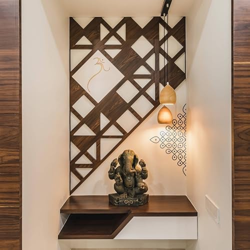 WallDesign Small Kolam Wall Sticker (16.5x16.5inch) - Delicate Indian Art for Nooks & Entryways - Copper Colour - Image 4