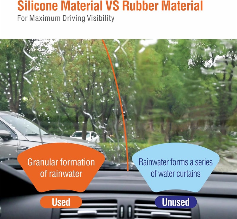 WOWIPER 22" Silicone Wiper Blade Replacement - 2 Pack - Image 2