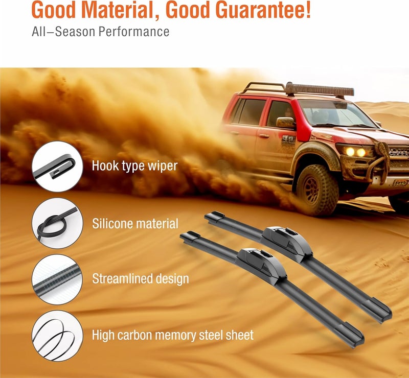 WOWIPER 22" Silicone Wiper Blade Replacement - 2 Pack - Image 4