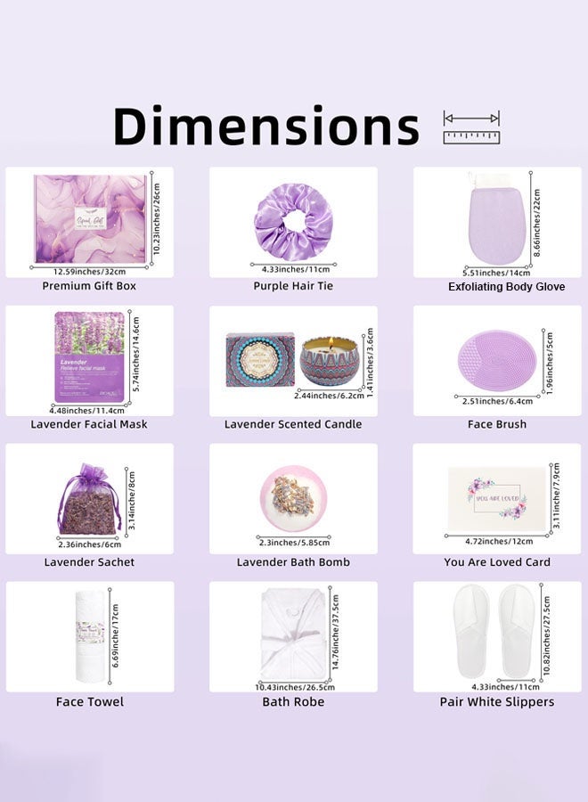 Hanayo Spa Gift Set Gifts for Women Happy Birthday Gifts Basket for Women Spa Gift Set for Ladies 12 PCS Spa Gift Basket Set with Gift Box Relaxation Bath Gift Set for Wife and Best Friend(Purple) - Image 2