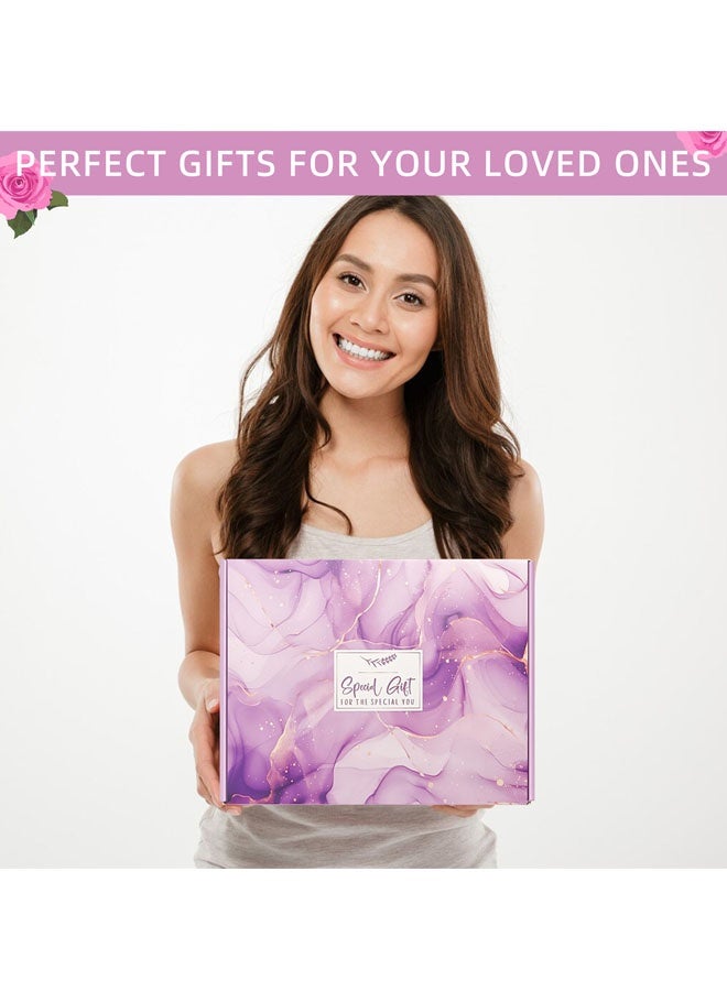 Hanayo Spa Gift Set Gifts for Women Happy Birthday Gifts Basket for Women Spa Gift Set for Ladies 12 PCS Spa Gift Basket Set with Gift Box Relaxation Bath Gift Set for Wife and Best Friend(Purple) - Image 3