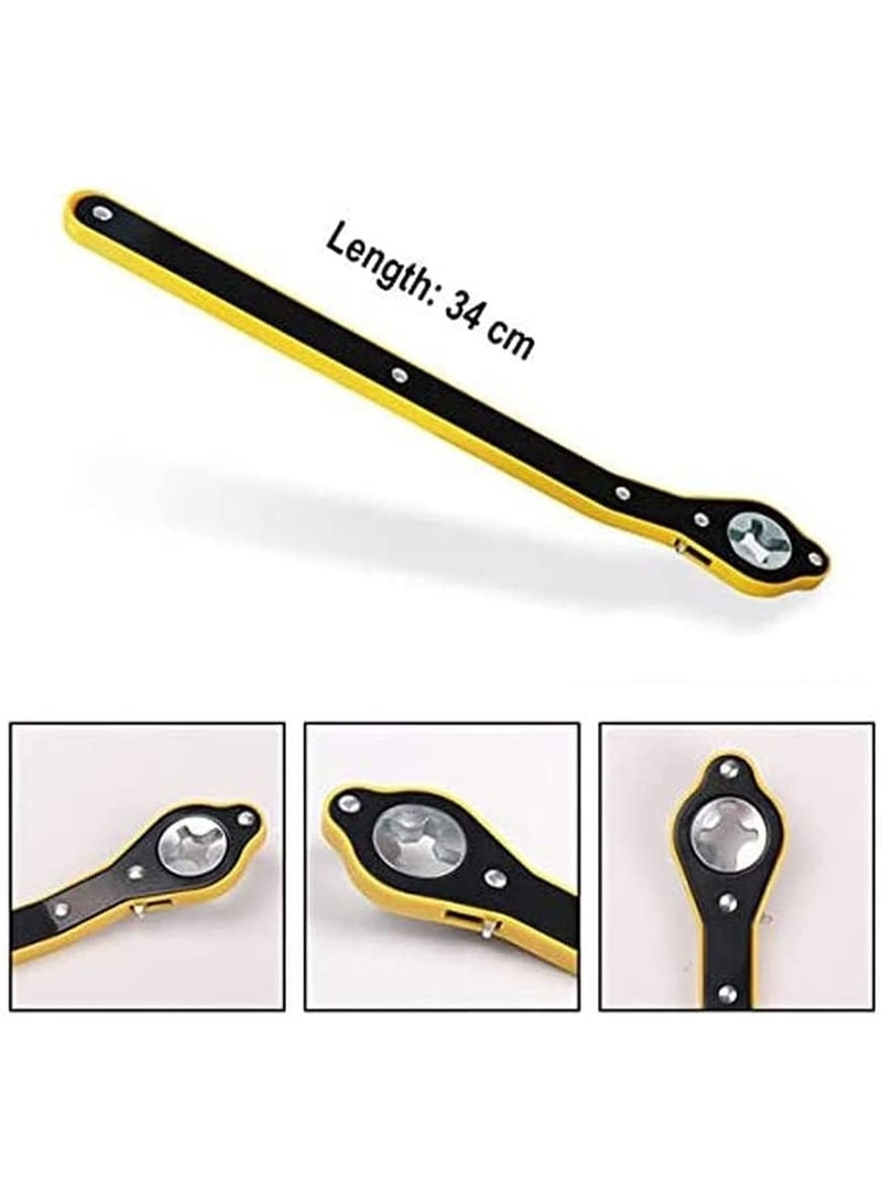 Car Jack Wrench, 13.4inch Jack Ratchet Labor-Saving 0.24’’ Thick Handle Metal Scissor Jack 0.98’’ Diameter Garage Tire Wheel Lug Wrench Lift Speed Handle Tool Fit for Small Cars SUVs and Vans - Image 2