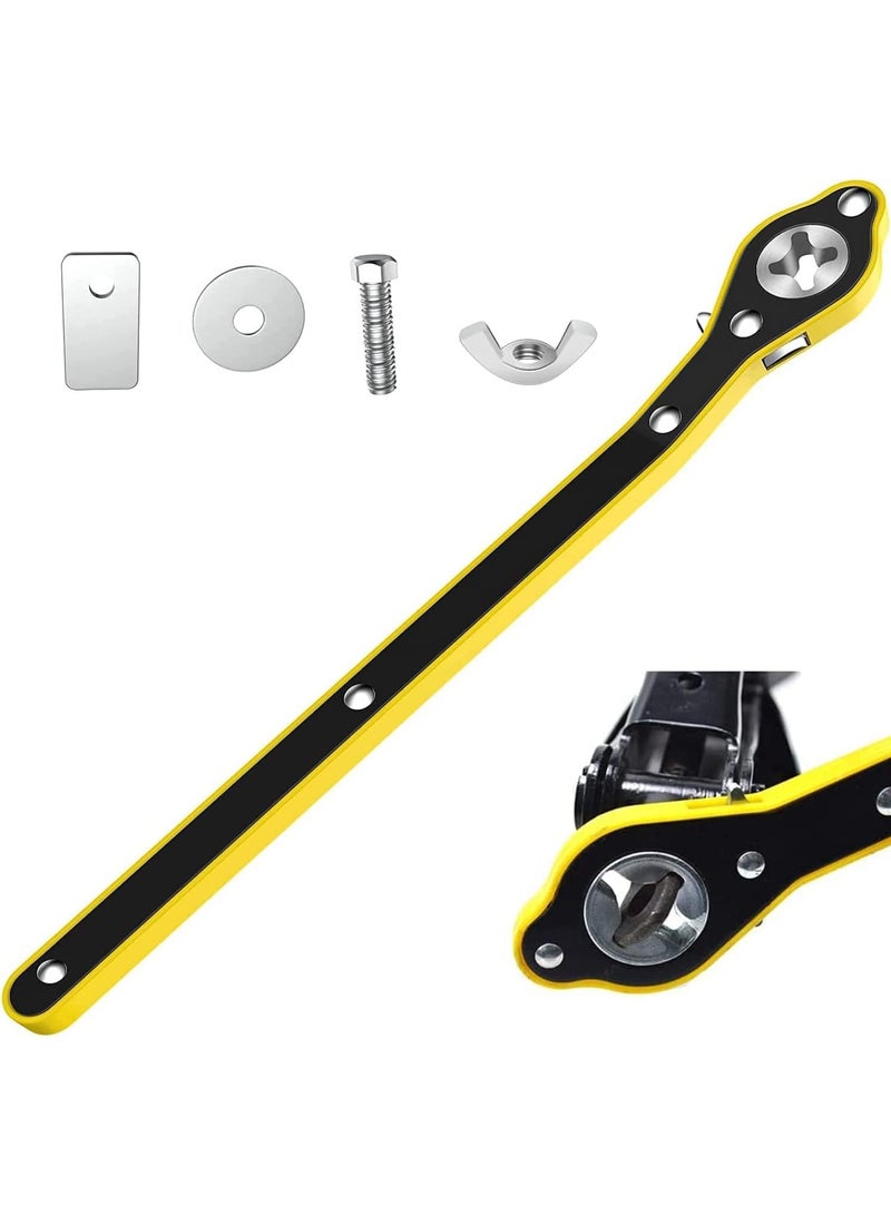 Car Jack Wrench, 13.4inch Jack Ratchet Labor-Saving 0.24’’ Thick Handle Metal Scissor Jack 0.98’’ Diameter Garage Tire Wheel Lug Wrench Lift Speed Handle Tool Fit for Small Cars SUVs and Vans - Image 1