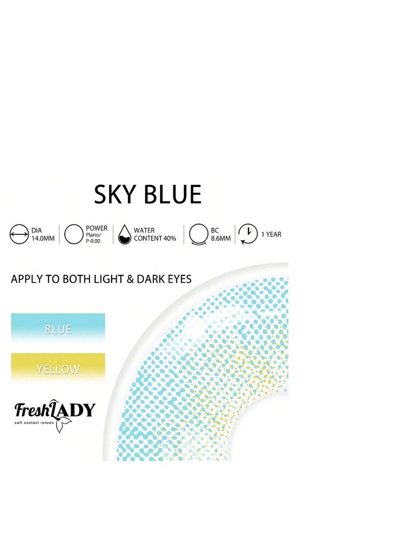 FRESH LADY Soft Contact Eye Lenses Light Blue-1 Year Disposable - Image 4