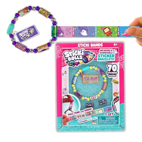 Sky Castle STICKI ROLLS - Wearable & Shareable Sticker Toy Bracelet | Includes 70 Mini Stickers | 2 Mystery Reveal Sticki Rolls | Assorted Styles | Over 1000 Sticker Designs - Image 1