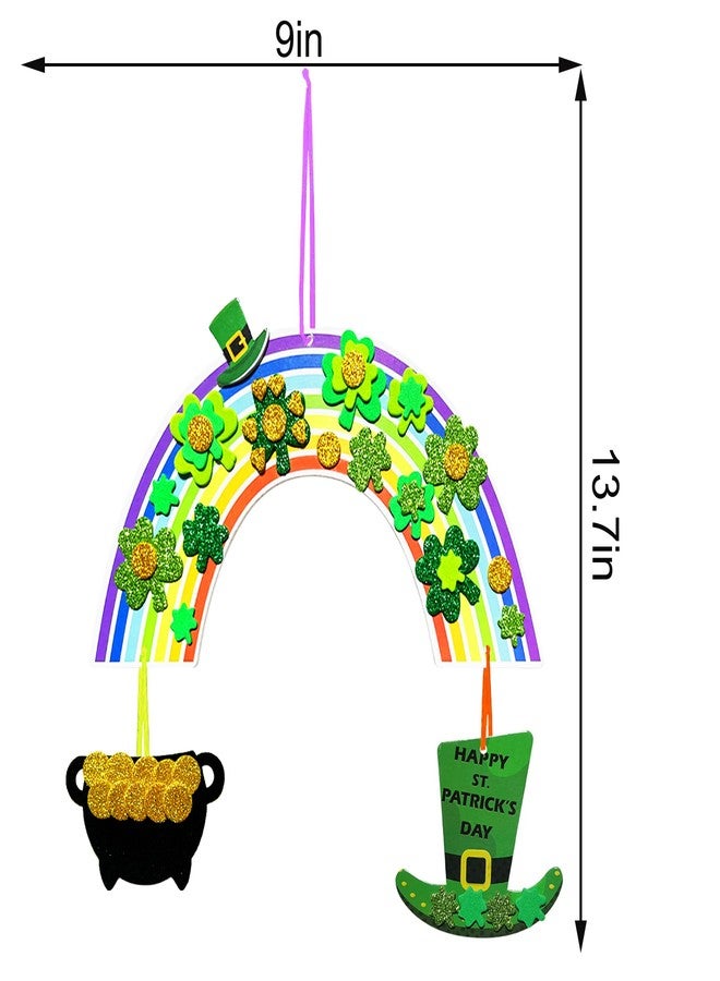 MLOLM 12 Sets St Patrick Day Rainbow Craft Kits Saint Patricks Day Crafts Kits DIY Irish Lucky Shamrock Foam Stickers Black Cauldron Craft Art Kit for Classroom Home Activity Art Project - Image 2