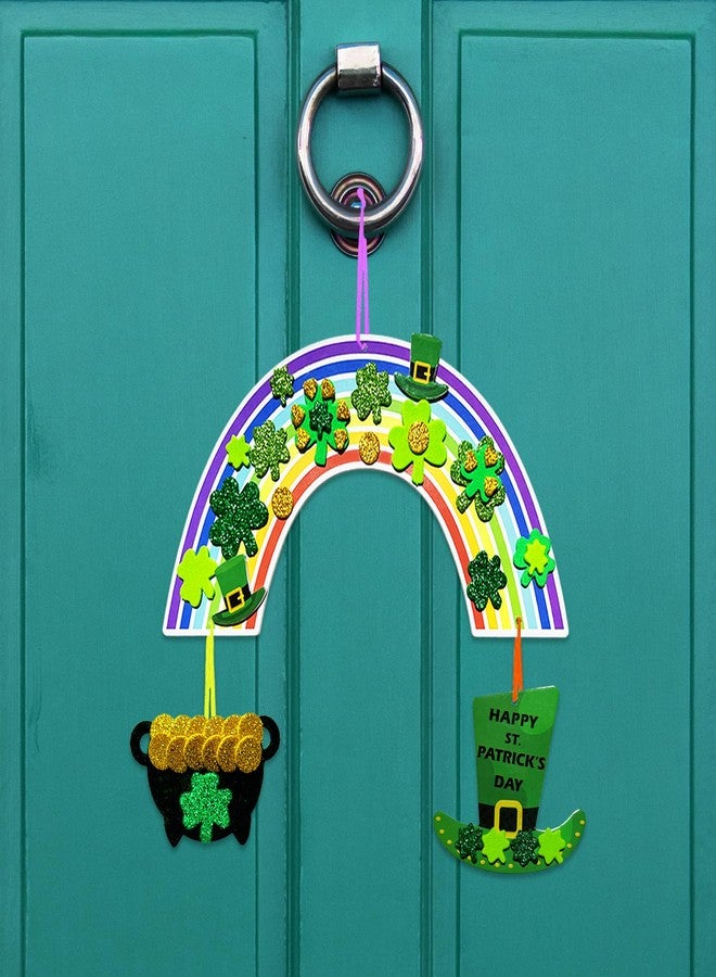 MLOLM 12 Sets St Patrick Day Rainbow Craft Kits Saint Patricks Day Crafts Kits DIY Irish Lucky Shamrock Foam Stickers Black Cauldron Craft Art Kit for Classroom Home Activity Art Project - Image 4