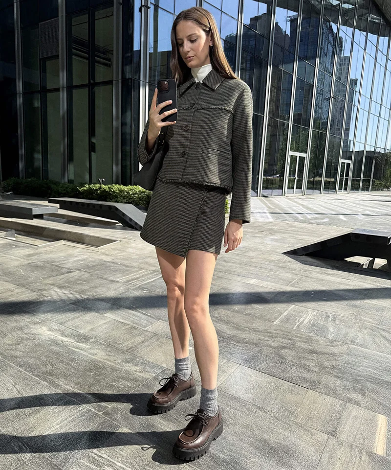 Ipekyol Houndstooth Mini Skirt