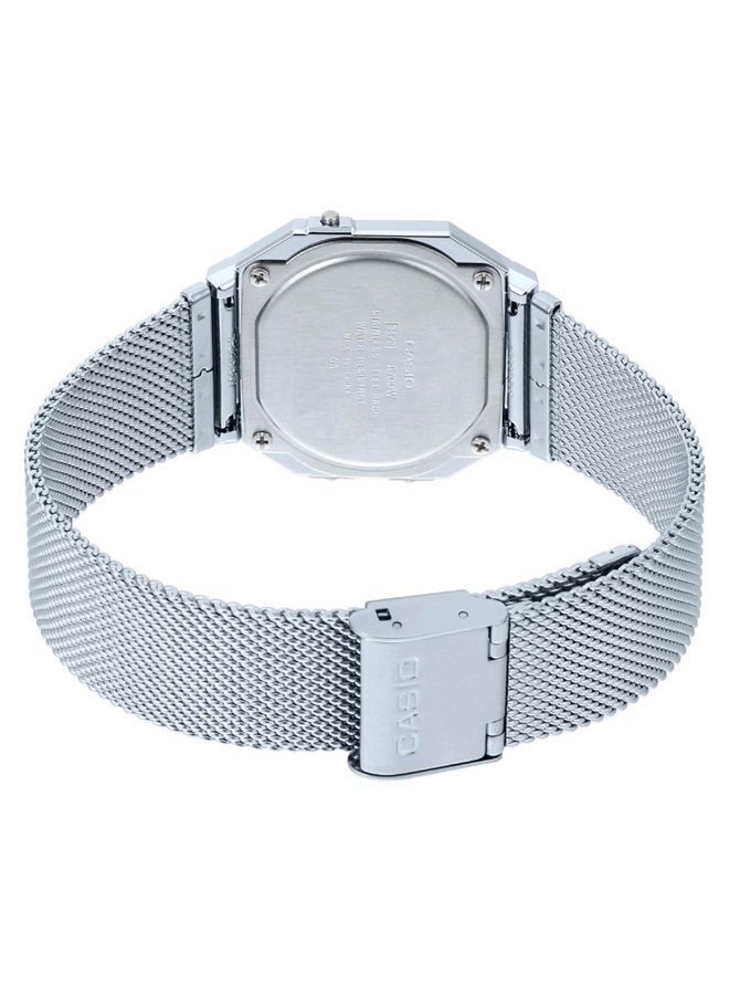 Casio A700WM-7ADF Vintage Series Stainless Steel Digital Wrist Watch, Silver - Image 2
