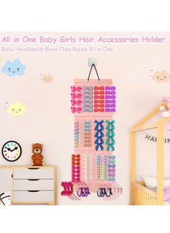 GUDOO Headband Holder Hair Bows Organizer Bow Holder for Girls Hair Bows Sunglasses Organizer Hanging Dust-Proof Storage Rack Head Band Holder Wall Hanging Decor for Baby Girls Room  - Image 2