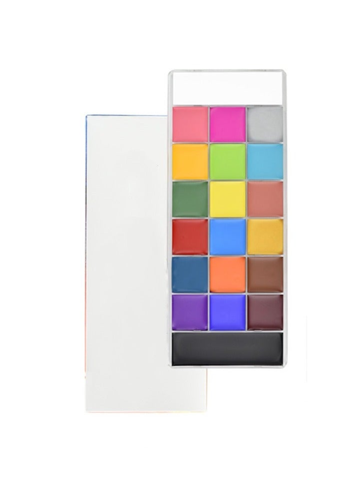 20-Color Oil-Based Face and Body Paint Palette - Professional Makeup Kit with 10 Brushes and Mixing Palette - Image 1