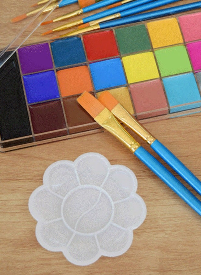 20-Color Oil-Based Face and Body Paint Palette - Professional Makeup Kit with 10 Brushes and Mixing Palette - Image 3