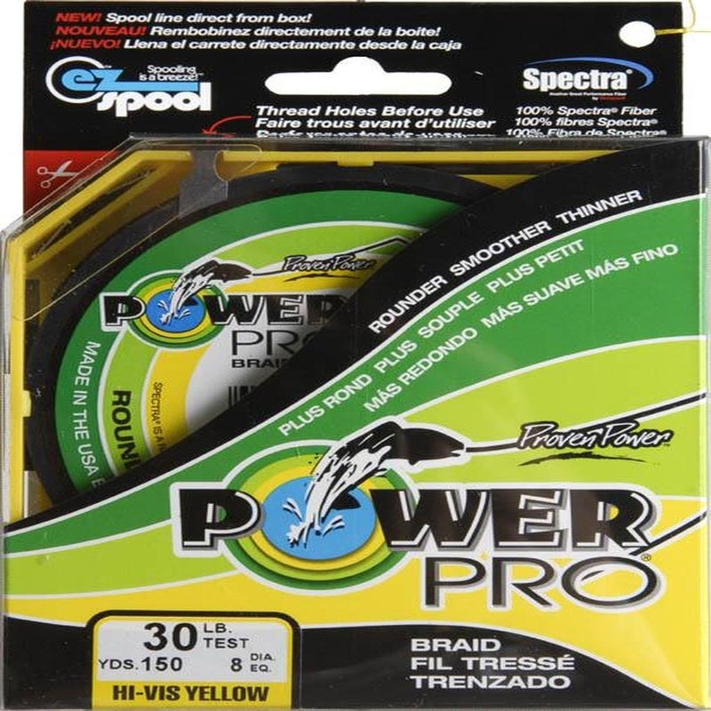 POWER PRO Spectra Fiber Braided Fishing Line, Hi - Vis Yellow, 150YD/30LB - Image 3