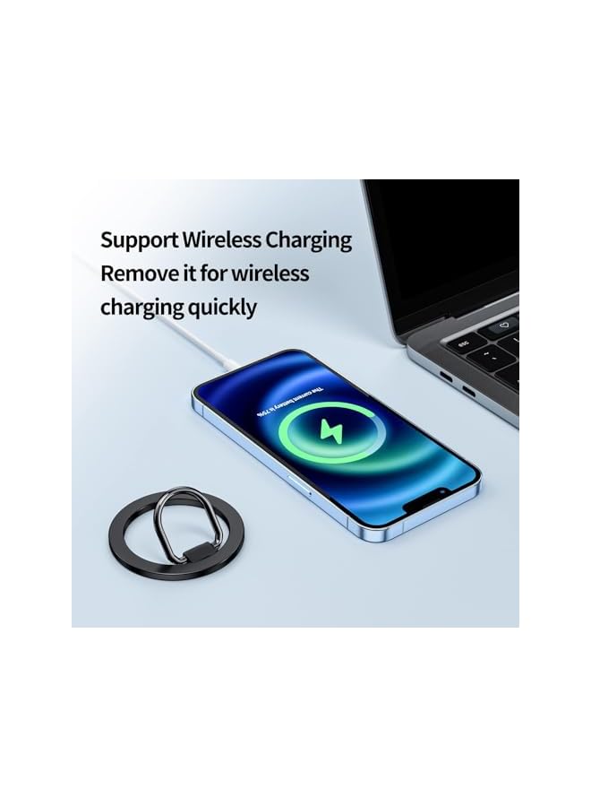 Green Tiger Magnetic Phone Ring Holder, Magnetic Phone Grip, Black Finger Ring Grip and Stand for Magsafe Phone Grip Adjustable Magnetic Phone Grip, Compatible with MagSafe Accessories, for iPhone 14 13 12 - Image 2