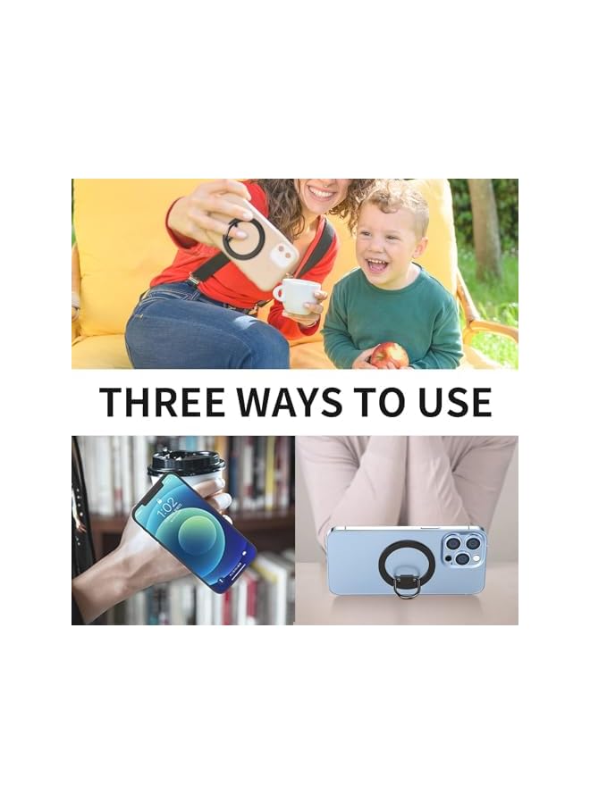 Green Tiger Magnetic Phone Ring Holder, Magnetic Phone Grip, Black Finger Ring Grip and Stand for Magsafe Phone Grip Adjustable Magnetic Phone Grip, Compatible with MagSafe Accessories, for iPhone 14 13 12 - Image 5