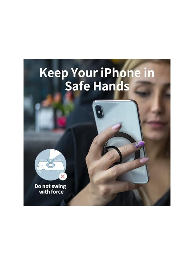 Green Tiger Magnetic Phone Ring Holder, Magnetic Phone Grip, Black Finger Ring Grip and Stand for Magsafe Phone Grip Adjustable Magnetic Phone Grip, Compatible with MagSafe Accessories, for iPhone 14 13 12 - Image 4