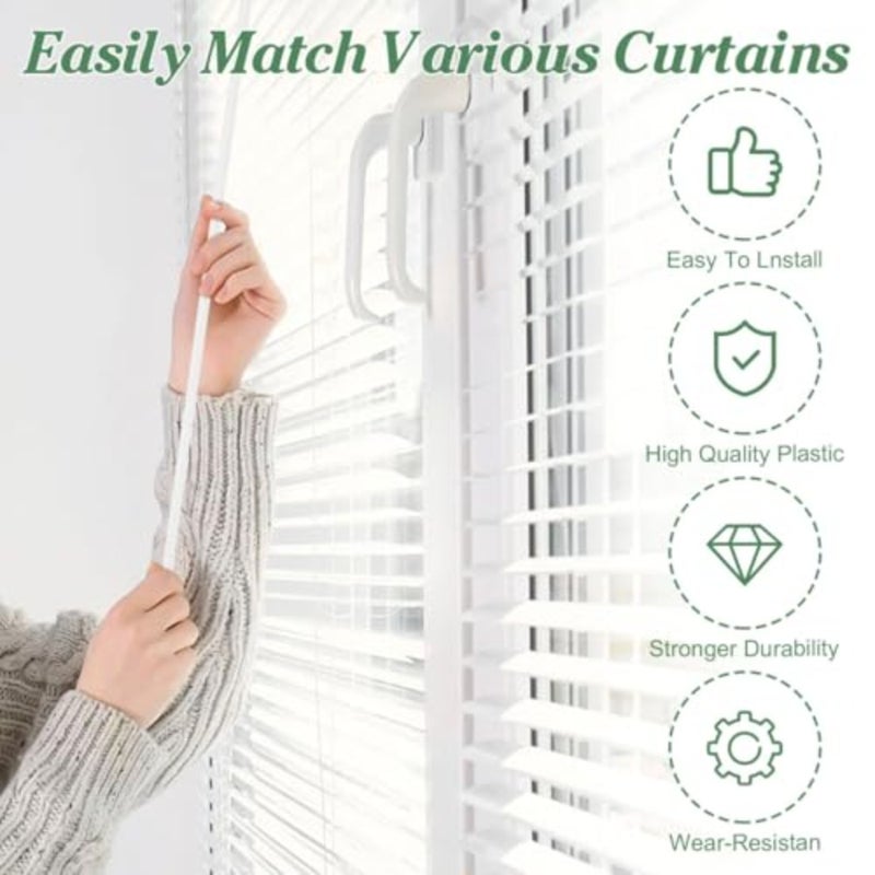 Blind Tilt Rod with Hooks 46.06 Inch Curtain Pull Wand Replacement Plastic Rod for Window Blinds Easy Installation Drapery Opener Accessory - Image 4