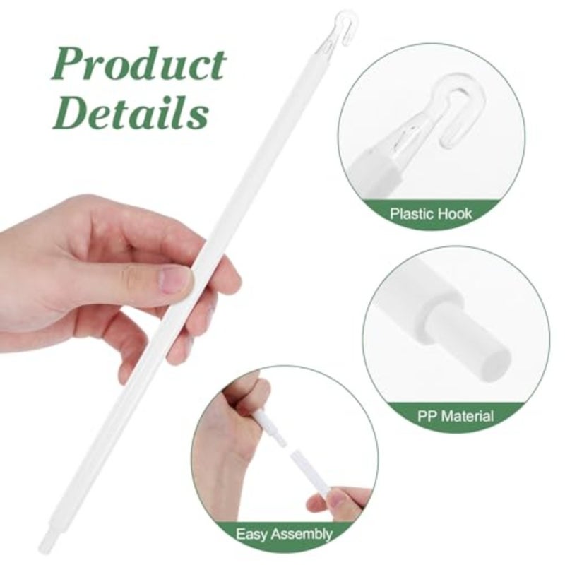 Blind Tilt Rod with Hooks 46.06 Inch Curtain Pull Wand Replacement Plastic Rod for Window Blinds Easy Installation Drapery Opener Accessory - Image 3